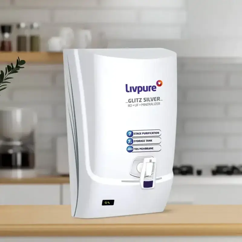 Livpure Glitz Silver RO UF Mineralizer 7 LTR RO Water Purifier